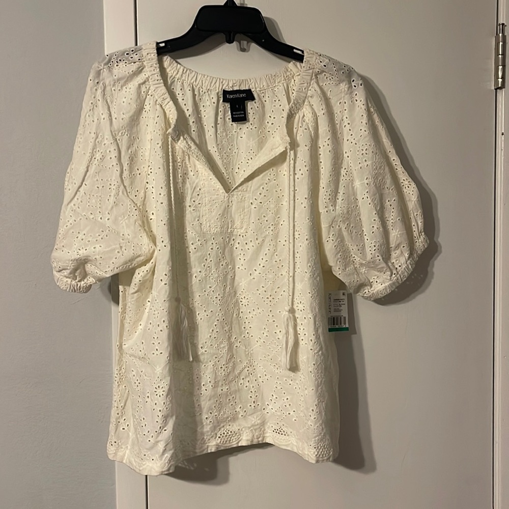 Karen Kane Garden Party Eyelet Embroidered Top